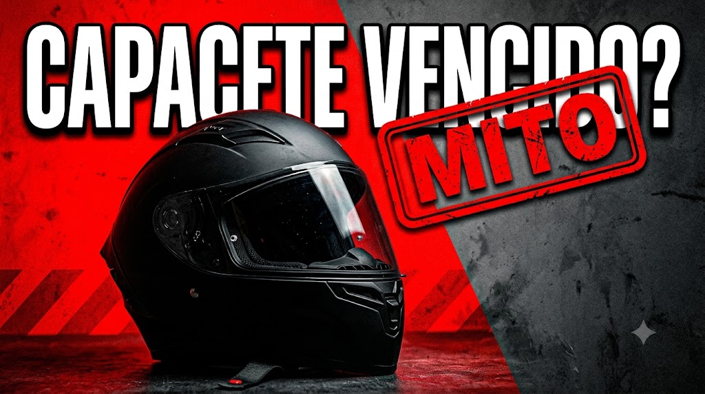 Capacete de moto apoiado no banco do veículo